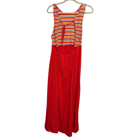 Zara Red and Multicolor Striped Midi Dress - Picture 3 of 4